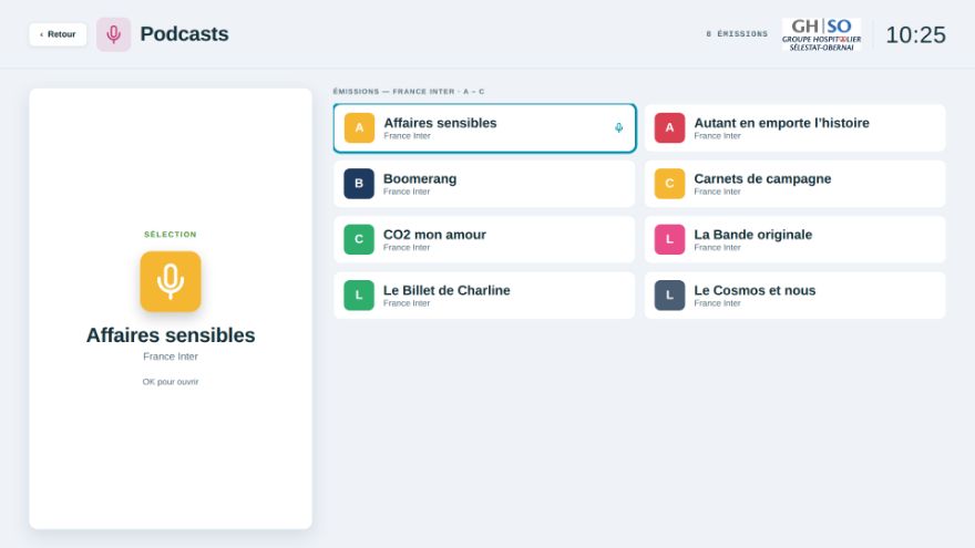 Podcasts — émissions filtrées