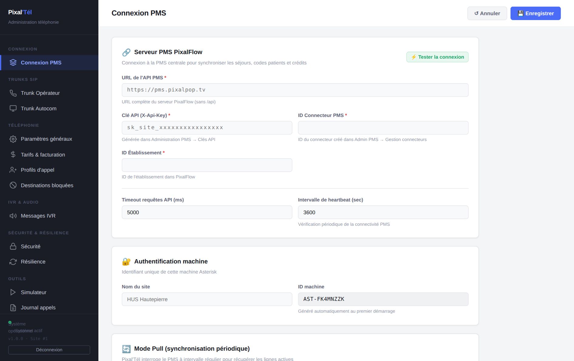 Connexion PMS